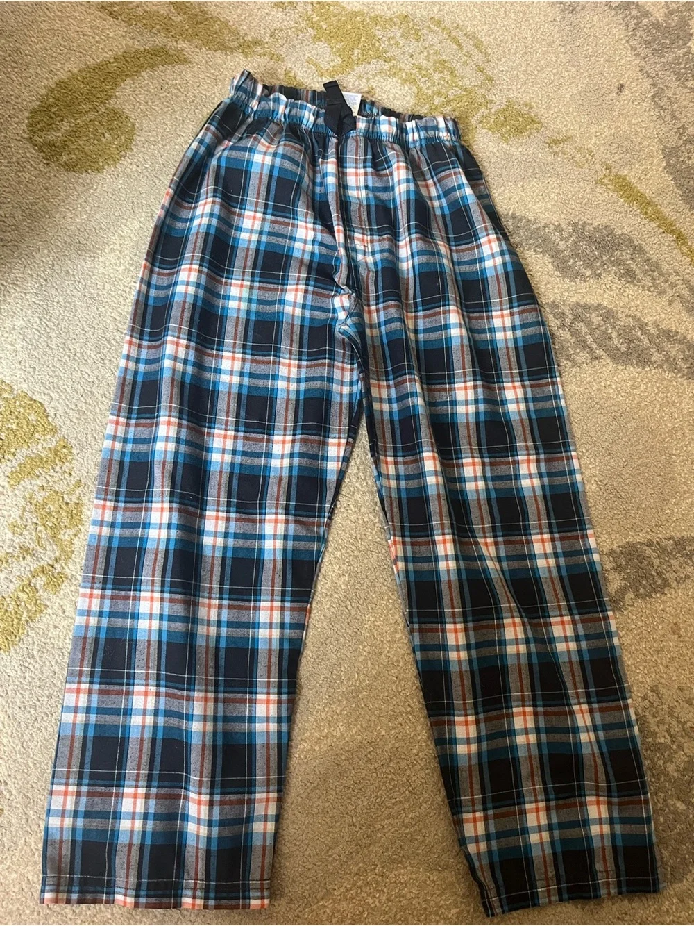 The Children's Place Blue and Rust Plaid Lounge Pants